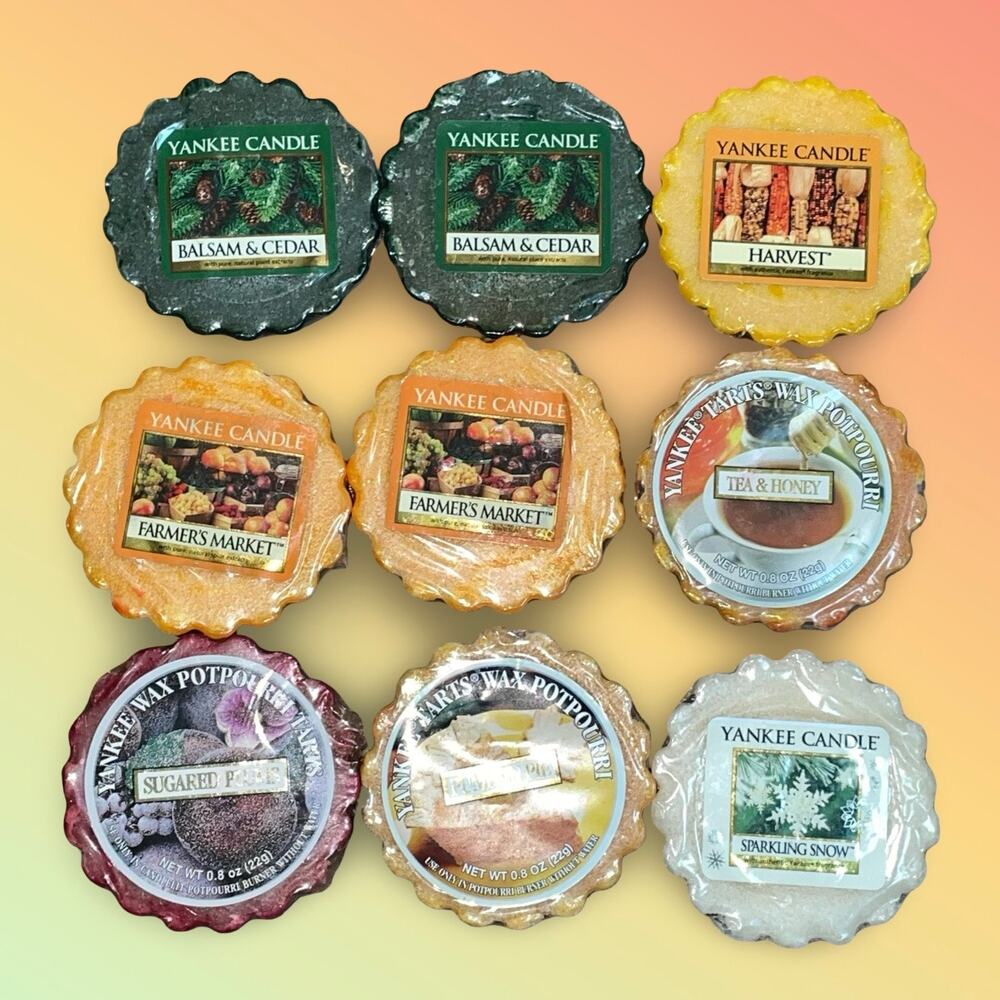 Lot of 9 Vintage Yankee Candle Wax Tarts Fall Winter Holiday Rare Retired Y2K